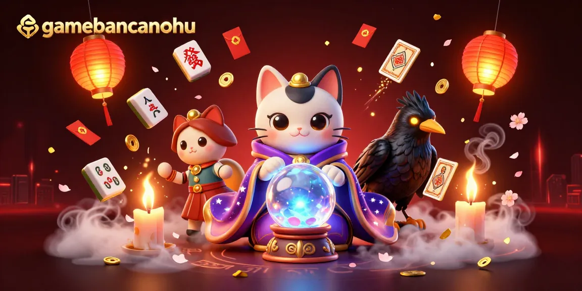 Engage with gamebancanohu’s mystical 3D casino scene filled with vibrant gambling elements.