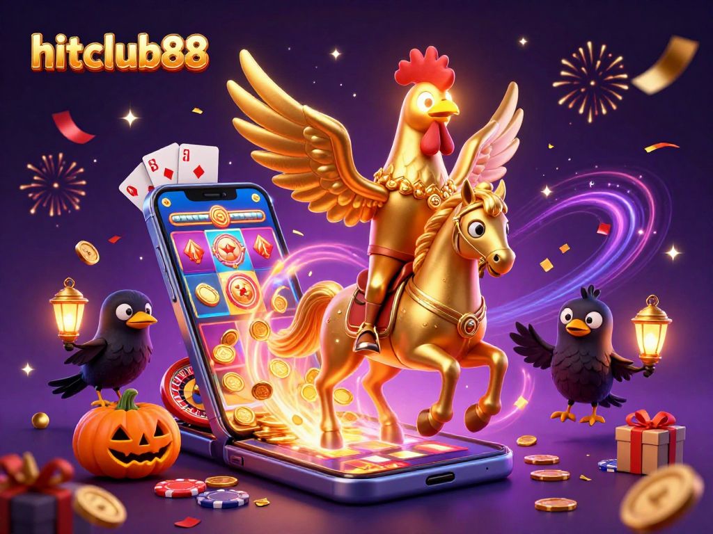Enter the vibrant world of hitclub88, enjoying a thrilling casino experience with colorful slot games and festive atmosphere.