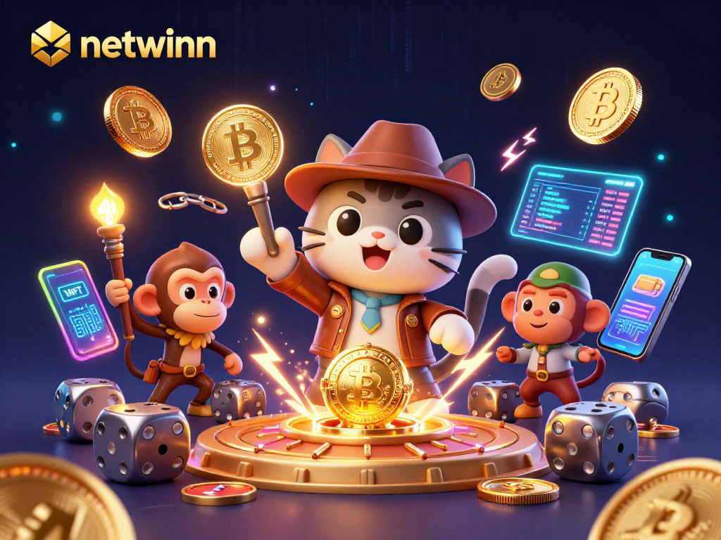 Experience netwinn's vibrant casino adventure with an archaeologist cat discovering treasure.