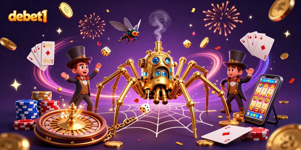 Experience wins at debet1 with a steampunk twist in this lively casino scene.