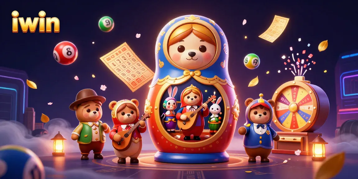 Experience exciting gaming adventures with iwin in this vibrant 3D illustration featuring casino elements.