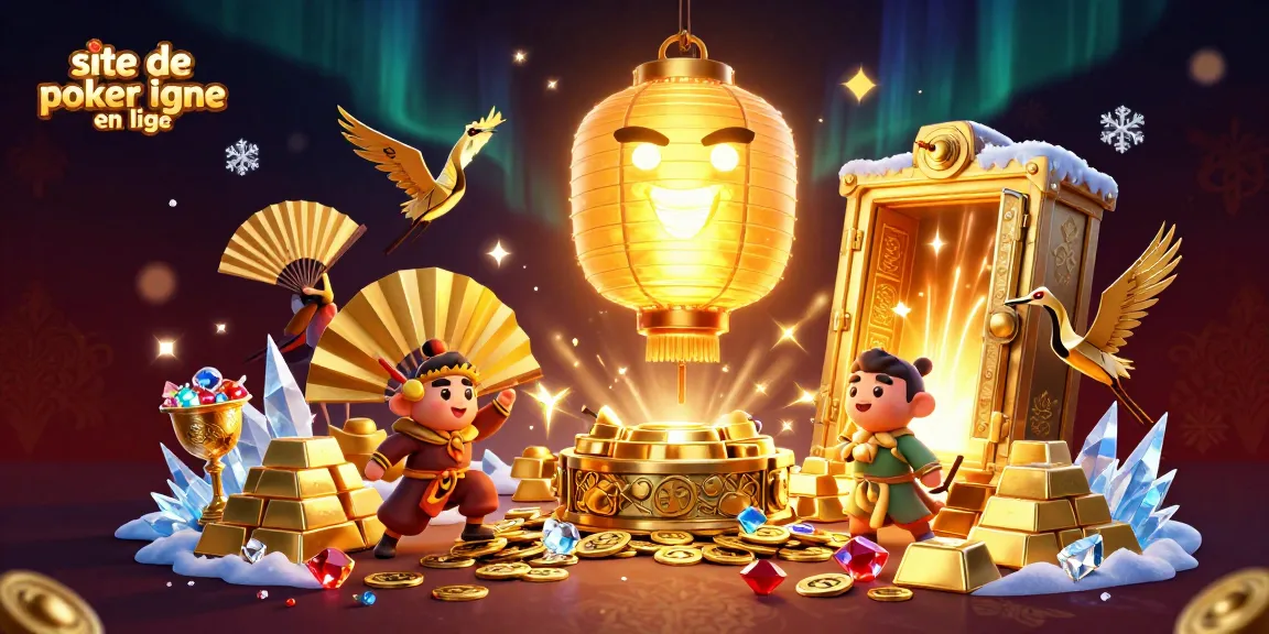 Plongez dans l'univers du site de poker en ligne avec cette illustration illustrant des personnages et éléments captivants autour d'une table de jeu.