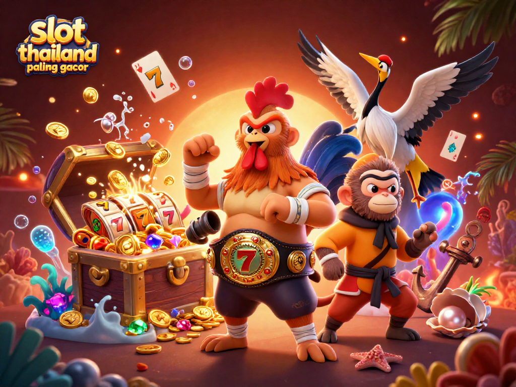 Experience slot thailand paling gacor with vibrant characters and dynamic gaming elements in an engaging casino scene.