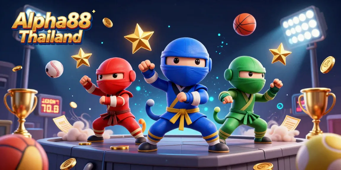 Experience thrilling action with Alpha88 Thailand's vibrant ninja chameleons and dynamic sports elements.