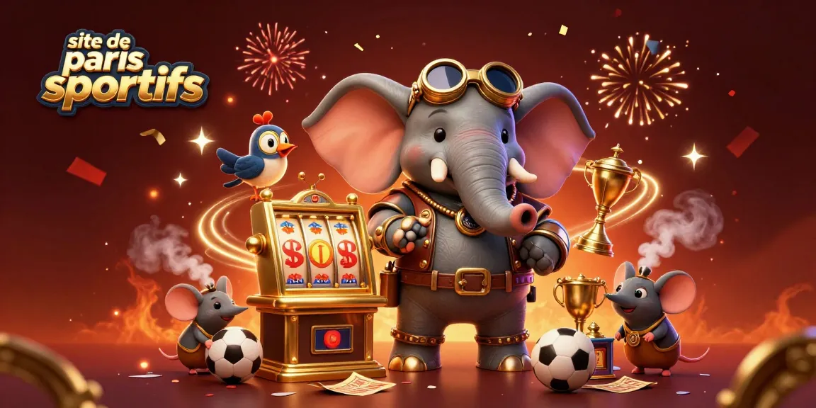 Profitez des meilleurs paris sportifs sur le site de paris sportifs avec une illustration colorée et festive.