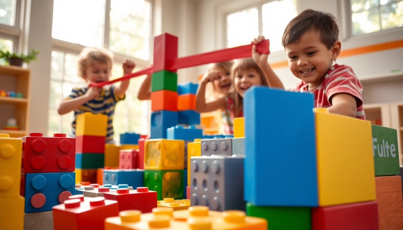 Discover more through a vibrant indoor play area filled with large building blocks.