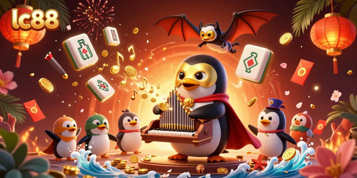 Experience the magic of lc88 with a vibrant casino scene featuring gold coins and festive symbols.