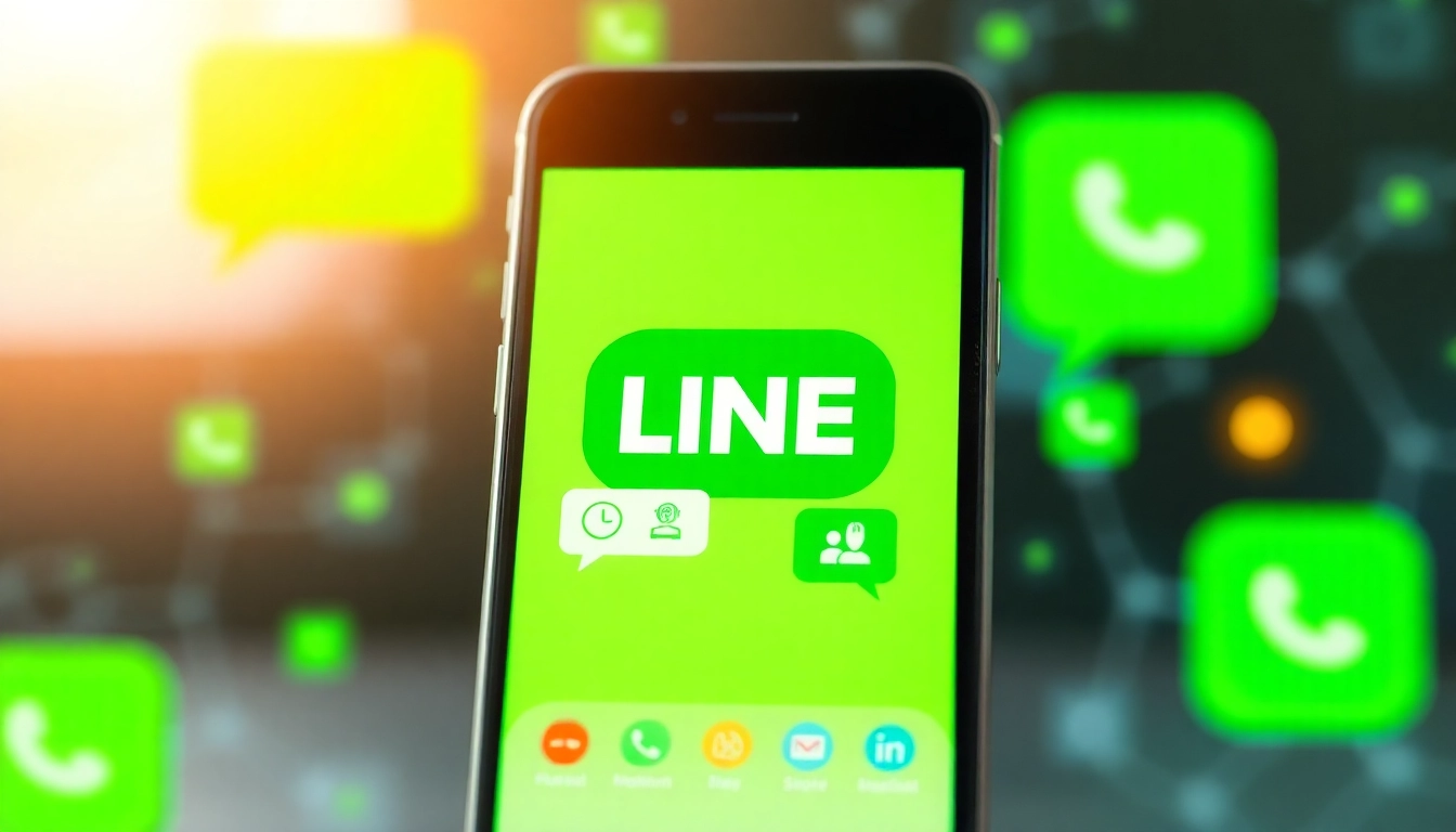 使用LINE下載共享多媒體文件的智慧型手機界面。