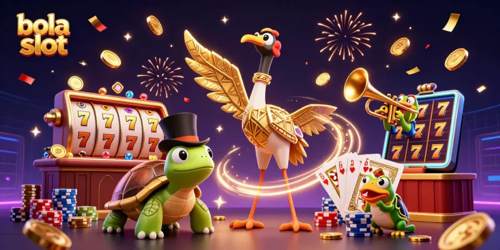 Experience the thrill of bola slot with vibrant characters, dynamic casino elements and sparkling treasures.