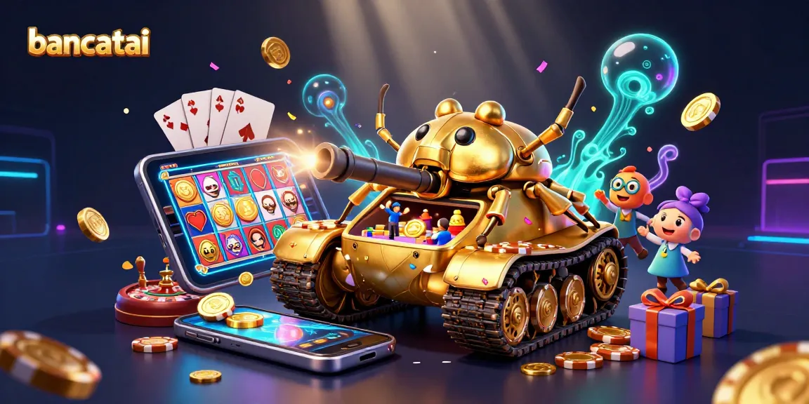 Experience winning thrills and vibrant action at bancatai's casino with a golden beetle tank and playful elements.