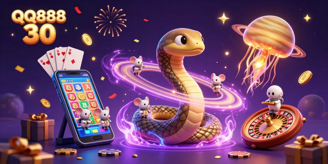 Engage with QQ888 30's thrilling casino scene featuring a cosmic roulette and exciting slot games!