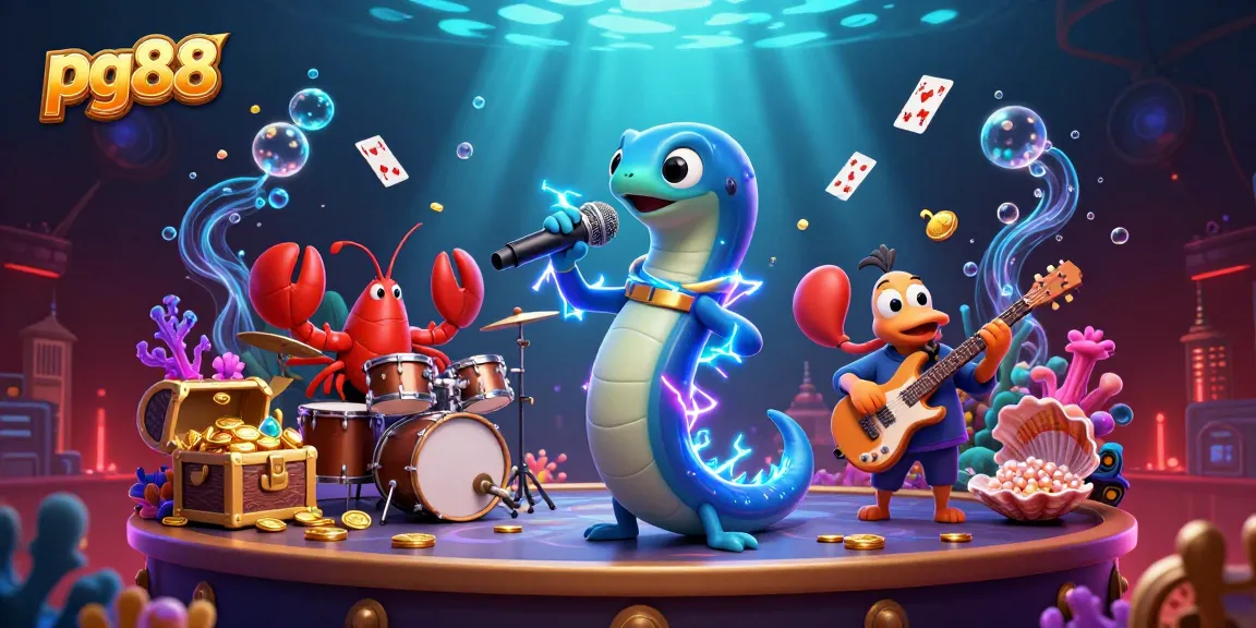 Experience exciting jewel hunts at pg88, featuring a lively underwater casino scene with colorful creatures and treasures.