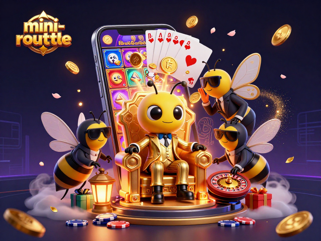 Engage in the captivating mini-roulette experience with dynamic casino elements and an animated scene featuring vibrant characters.