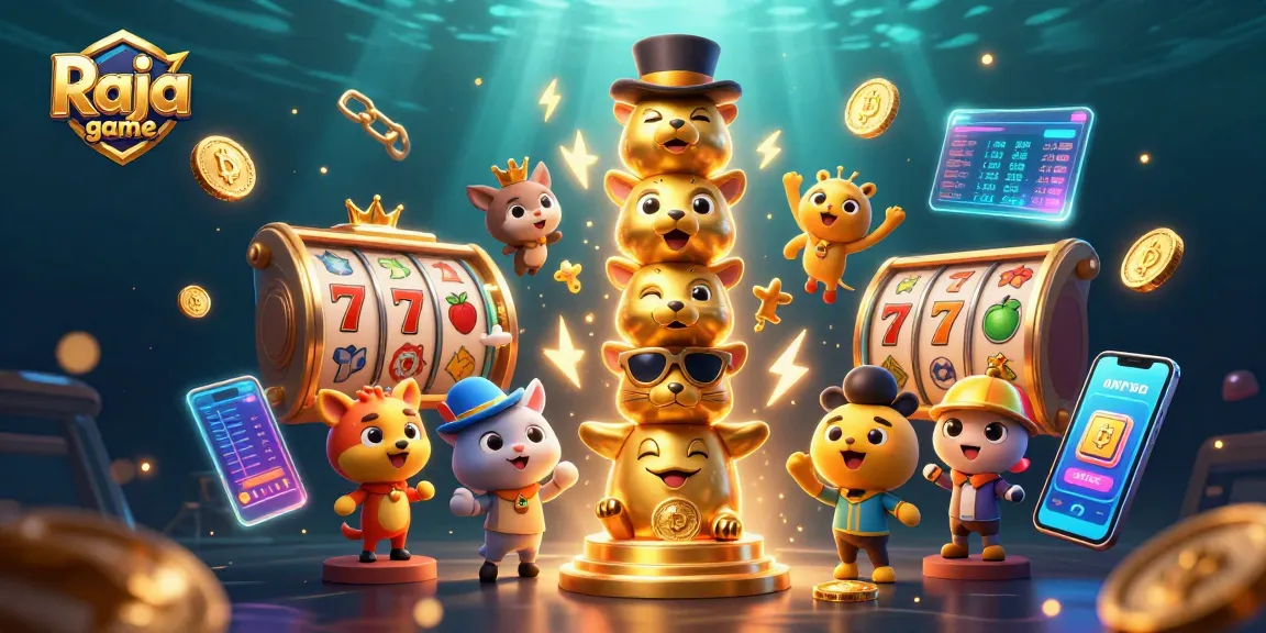 Experience the excitement of Raja game with vibrant slot elements and dynamic animated characters.