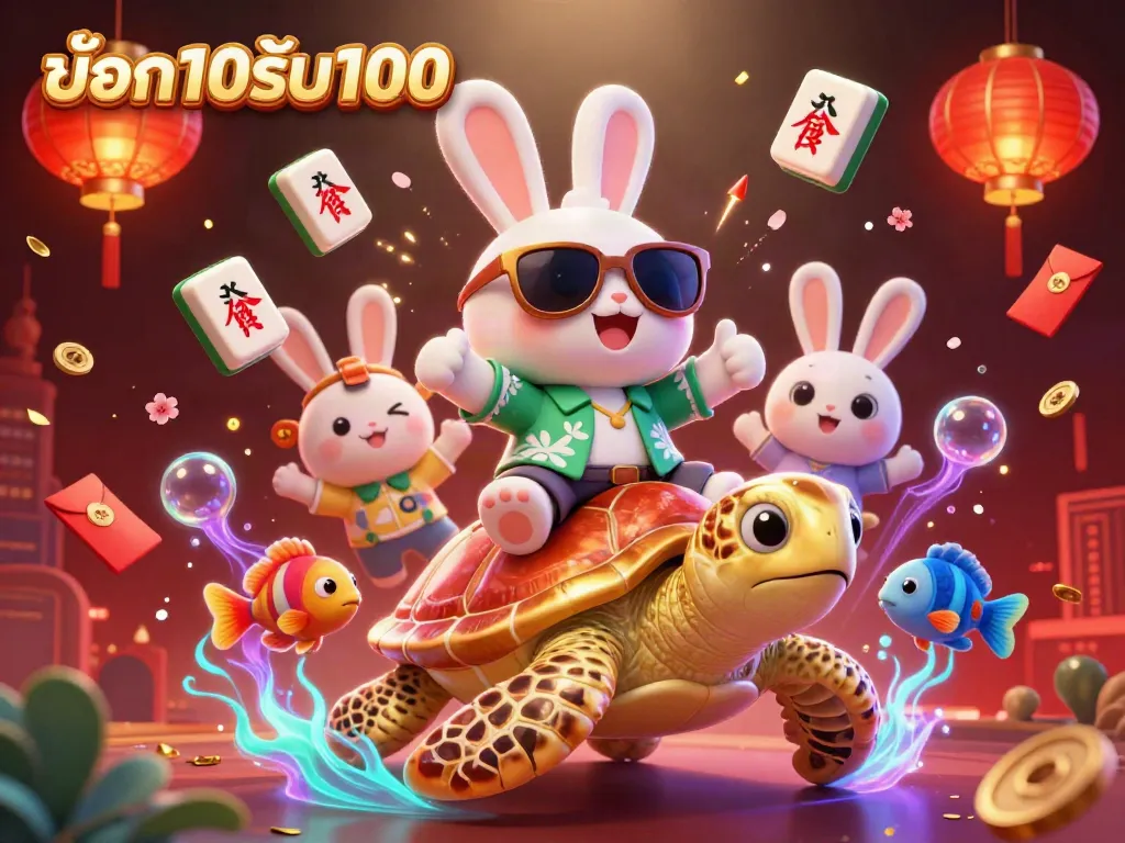 ภาพกราฟิก 3D ของโปรโมชัน ฝาก10รับ100 ที่น่าสนใจ สำหรับนักเดิมพันออนไลน์