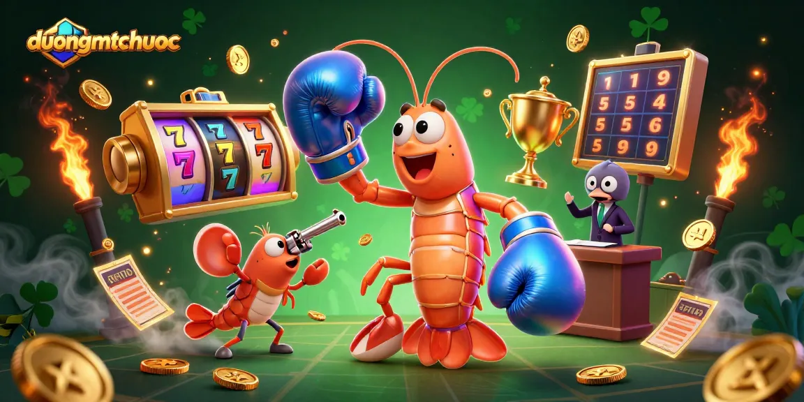 Experience the excitement of duongmatchuoc with a colorful 3D scene of vibrant casino elements.