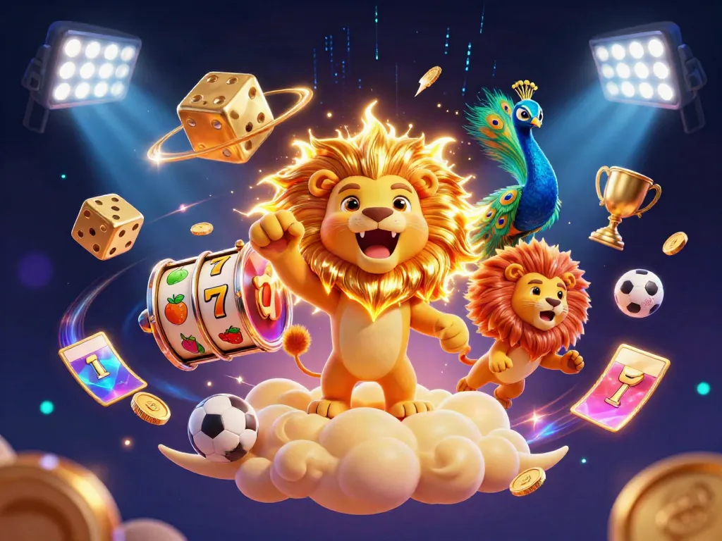Permainan slot yang menarik dengan simbol-simbol buah dan karakter keren di latar belakang kasino malam yang megah.