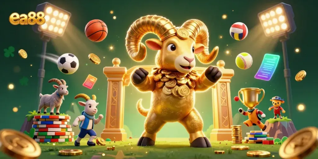 ea88 tạo cơ hội thắng lớn với hình ảnh siêu chi tiết của một con ram vàng trong casino