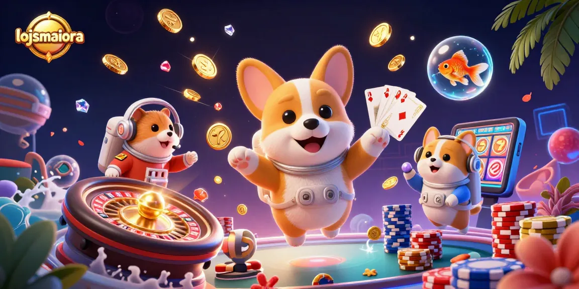 Permainan togel menarik di lojasmaiora dengan corgi dan hamster, uang jatuh bersinar.