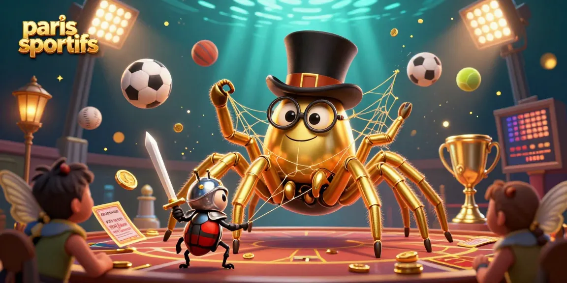 Paris sportifs : immersion dans un univers de paris avec une araignée dorée et un chevalier.