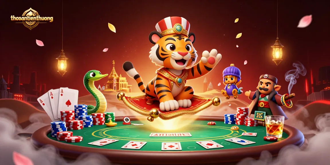 Engage in thrilling adventures with thosantienthuong where the tiger sultan on a flying carpet wins big at the poker table.