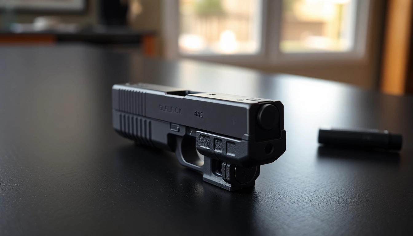 View the glock 43 slide mos showcasing its precision-engineered design and sleek finish.