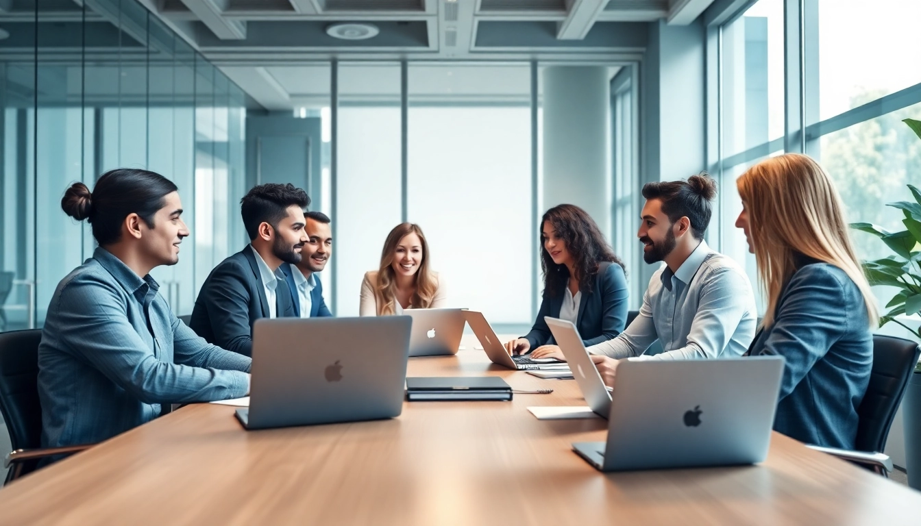 Compare business SIM only deals UK in a collaborative office setting with diverse professionals.