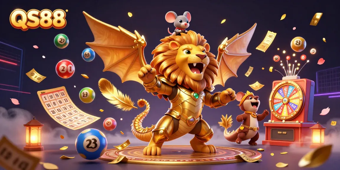 Experience thrilling gameplay at QS88 with vibrant lottery elements and dynamic characters in a captivating 3D scene.