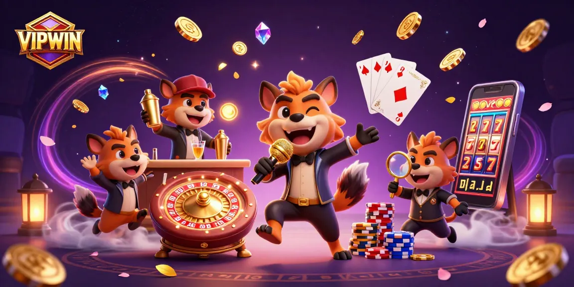 Join the fun at VIPWIN as hyenas enjoy a comedy casino night filled with games and laughter.