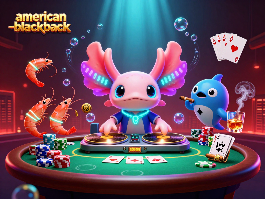 Experience the thrill of american-blackjack with vibrant characters and dynamic casino elements.