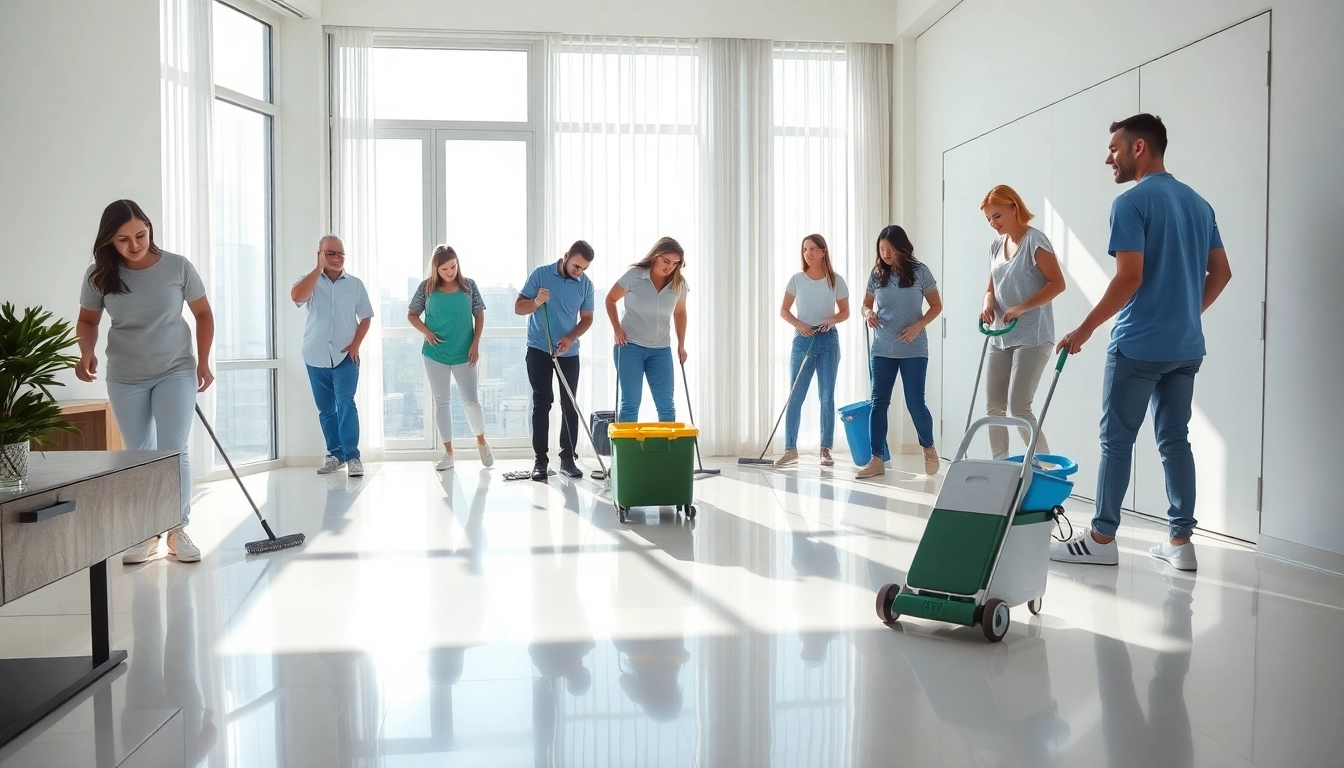 Efficient bond cleaning Logan team engaged in thorough apartment cleaning.