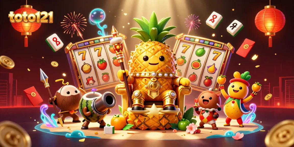 Engage in thrilling gameplay at toto121 with a vibrant 3D casino scene featuring dynamic slot elements.