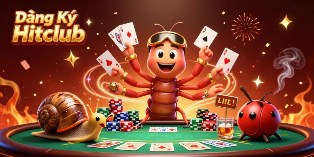 Experience excitement when you Đăng Ký Hitclub to join the winning poker table with colorful chips.