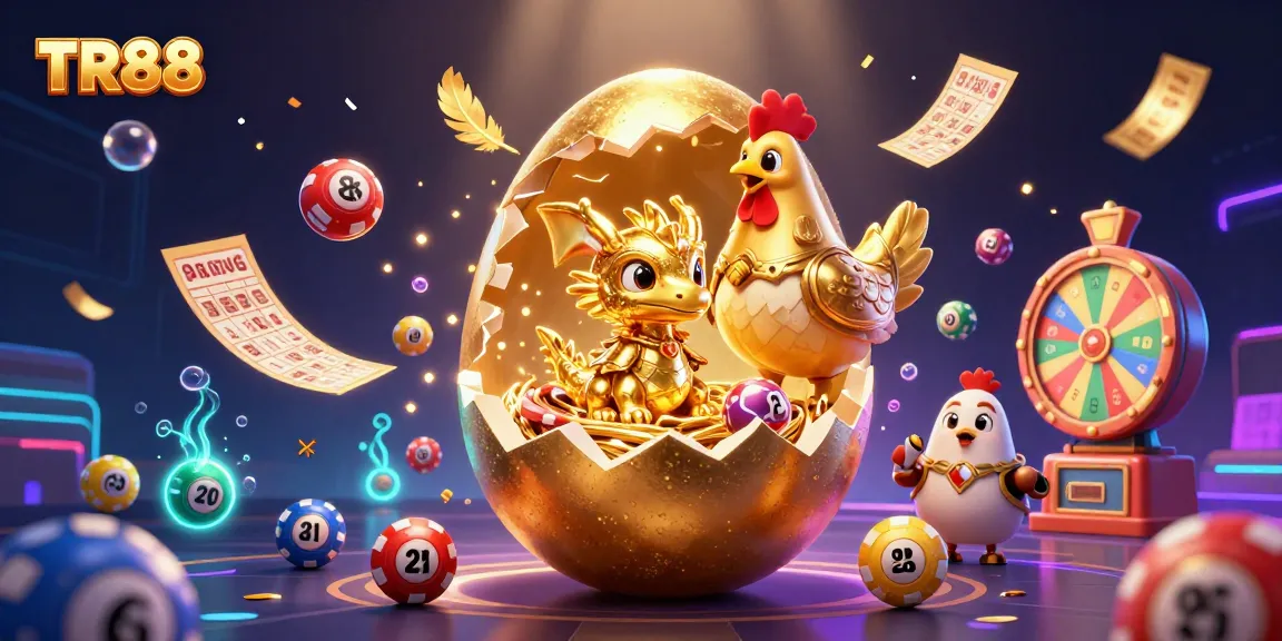 Engage with TR88's thrilling lottery scene featuring a golden dragon and vibrant casino elements.