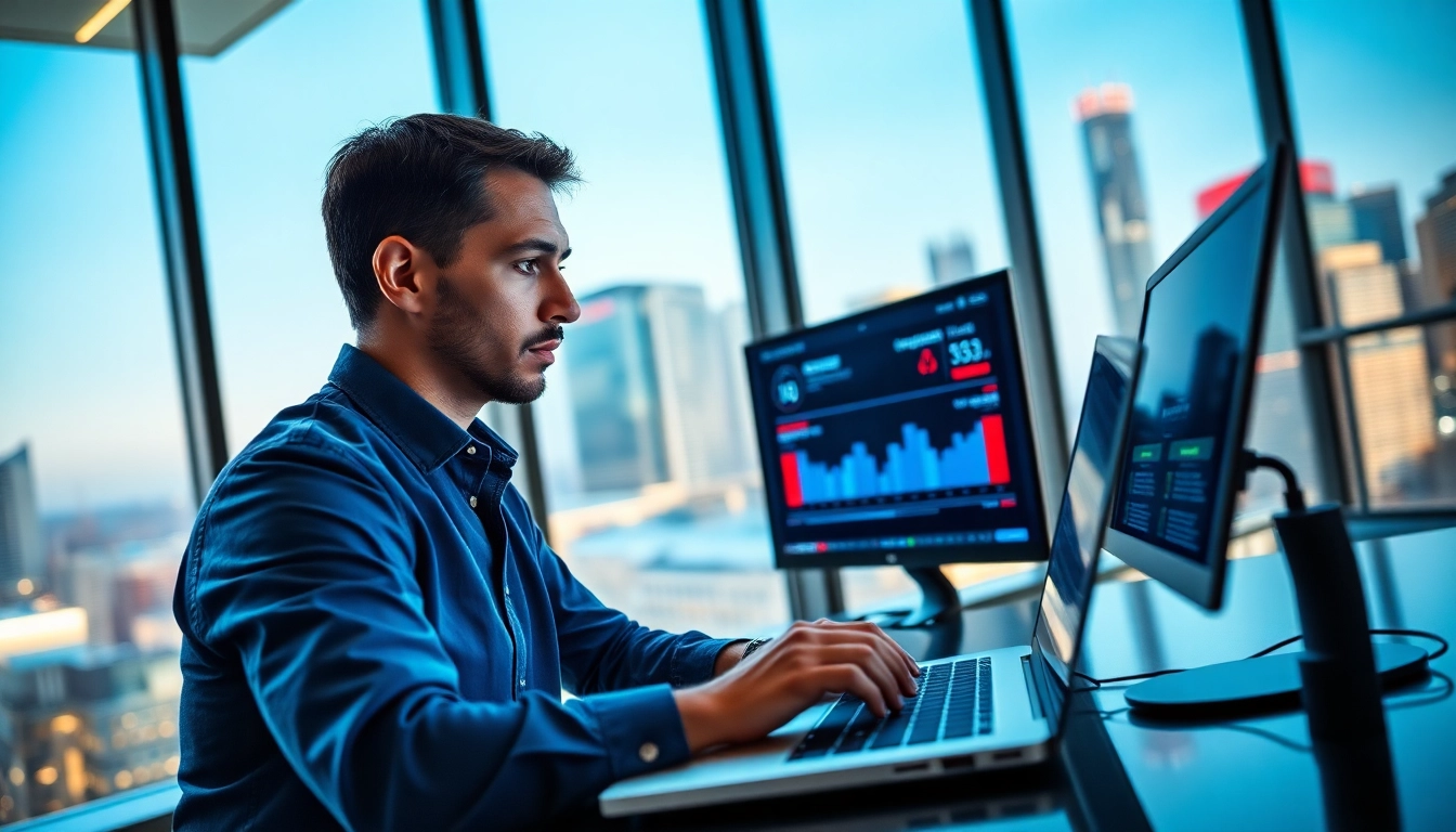 Enhance your knowledge of cyber essentials UK with a focused cybersecurity analyst in a modern office.