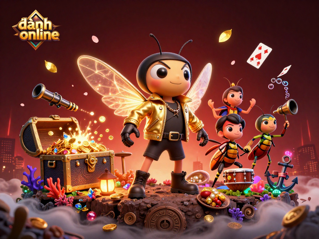 Experience the excitement of đánh đề online with a vibrant 3D illustration featuring a rock star theme.