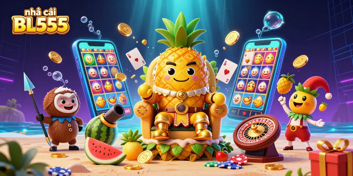 Engage with exciting games at nhà cái BL555 in this vibrant, dynamic casino illustration.