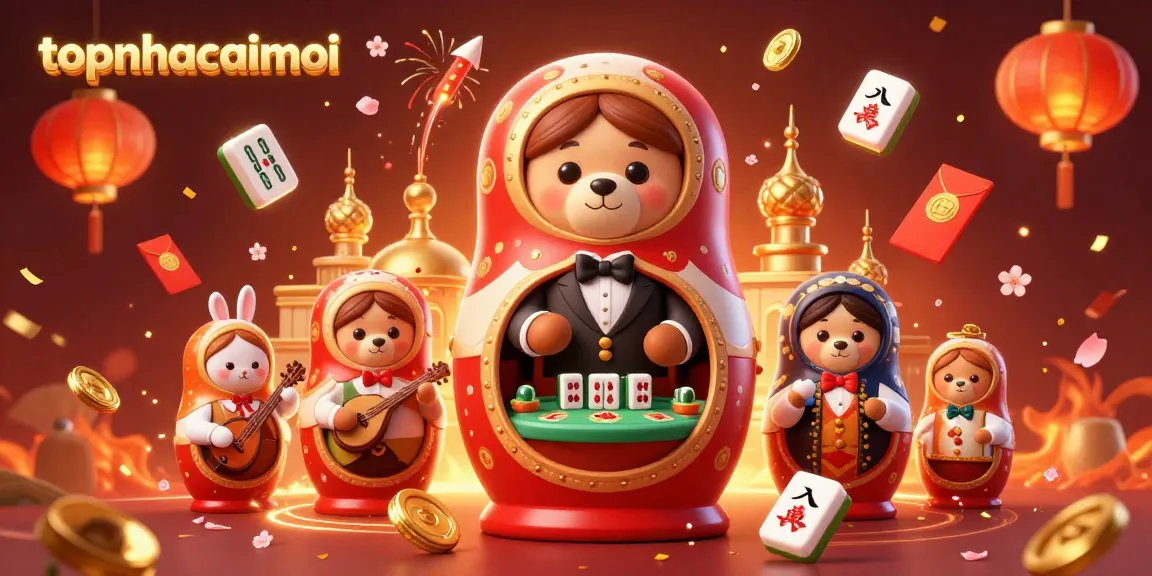 Experience the vibrant celebration at topnhacaimoi with whimsical bears and dazzling casino elements.