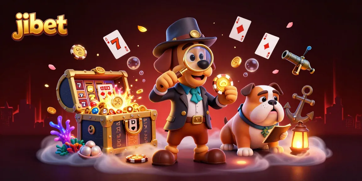 Engage with jibet's thrill as the detective duo uncovers poker treasures in a dynamic casino scene.