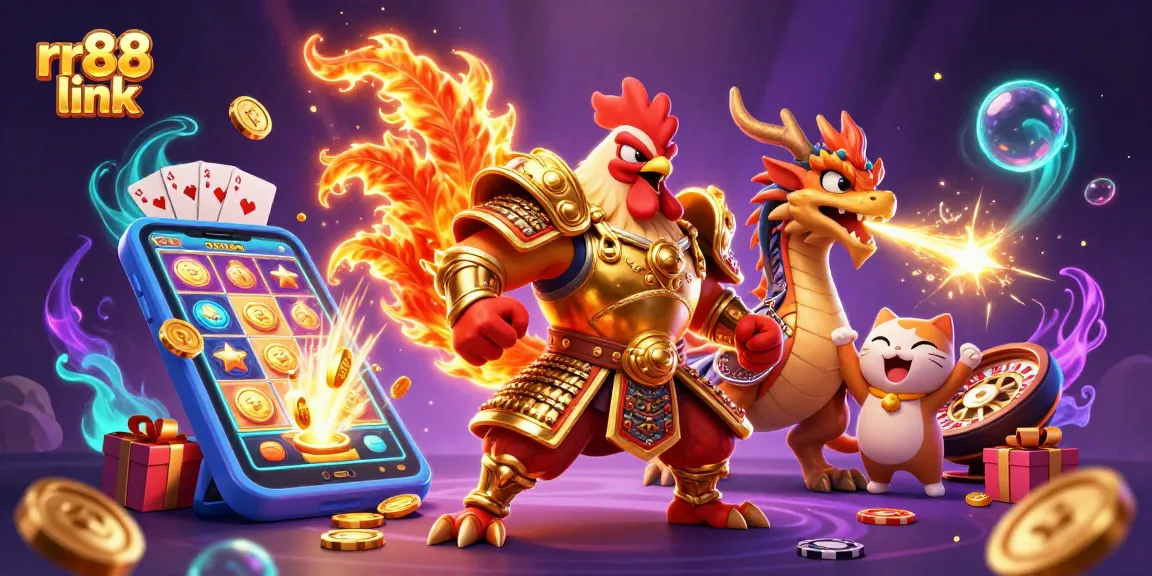 Experience thrilling gaming action with rr88 link in a vibrant, dynamic casino scene