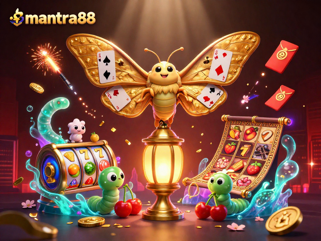 Experience the thrills of playing mantra88 with vibrant slots and captivating winning moments in a dynamic scene.