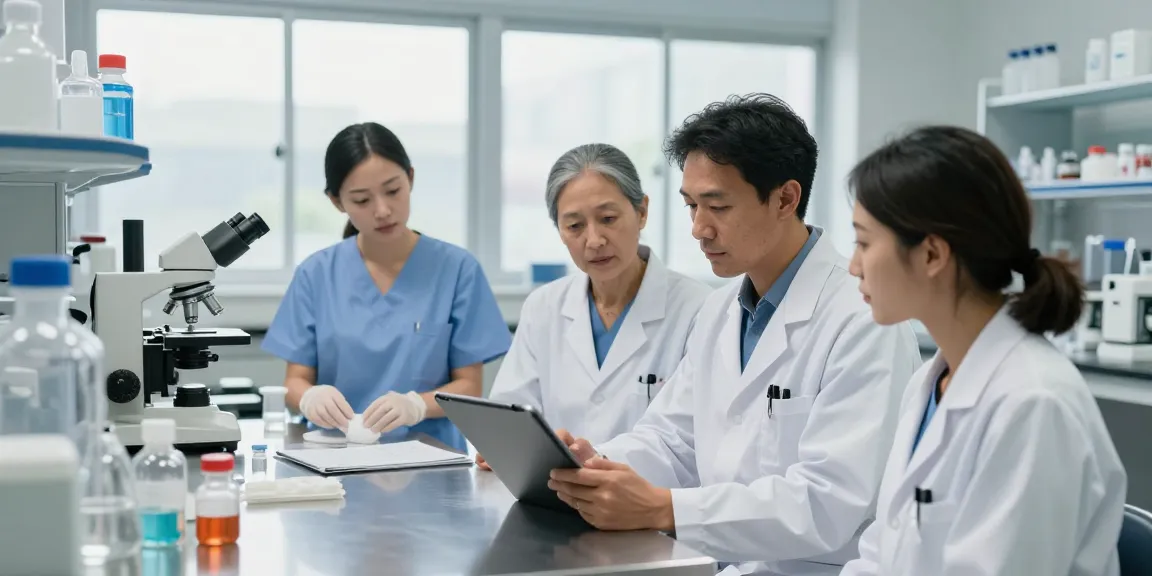 Deus Medical professionals collaborating in a modern laboratory