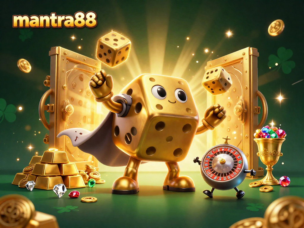 Experience thrilling gameplay at mantra88 with engaging 3D dice characters and vibrant casino elements.