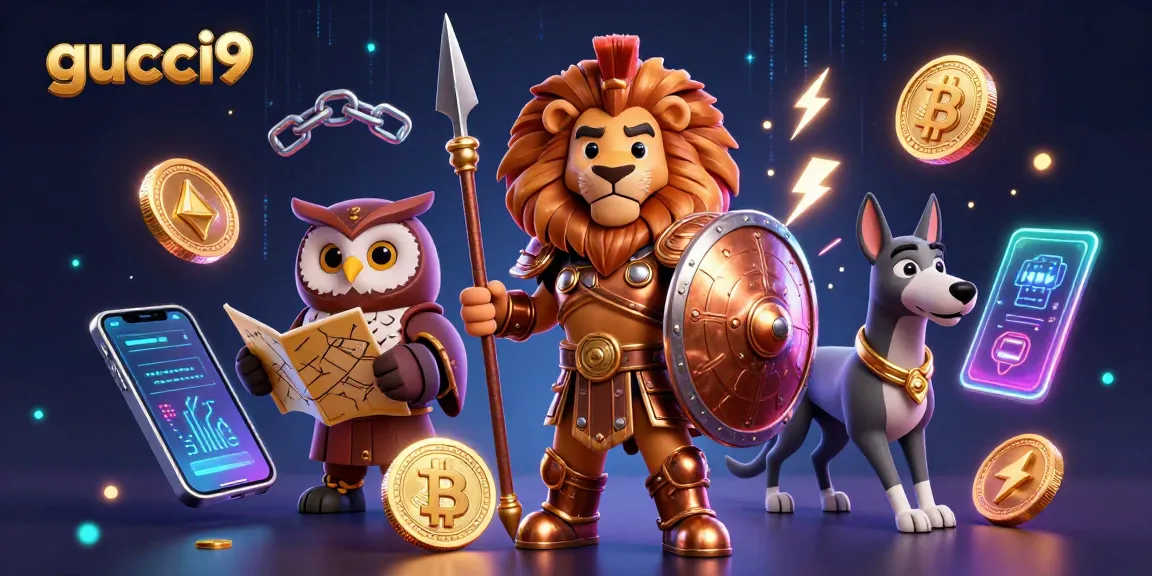 Engage with gucci9's thrilling gaming experience through an action-packed casino illustration.