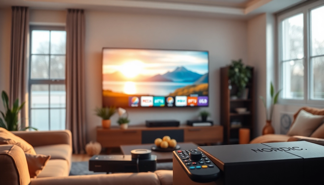 Enhance your IPTV Norway experience with a modern streaming setup in a cozy living room.