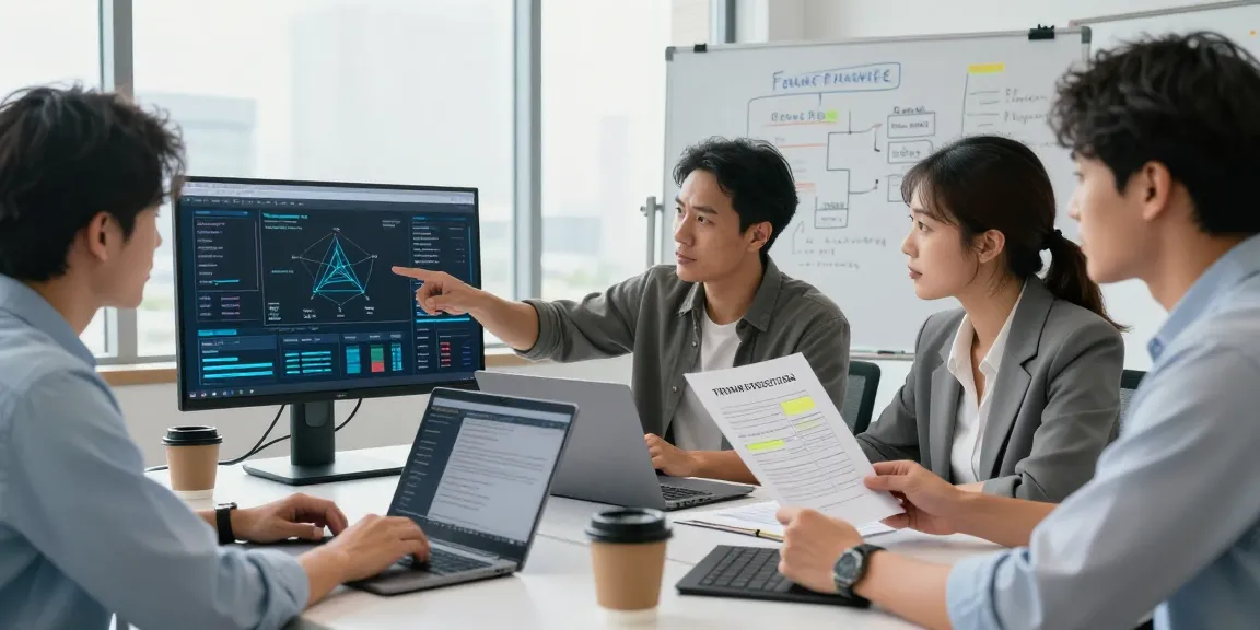 Team collaborating on document fraud detection software to enhance security and prevent fraud.