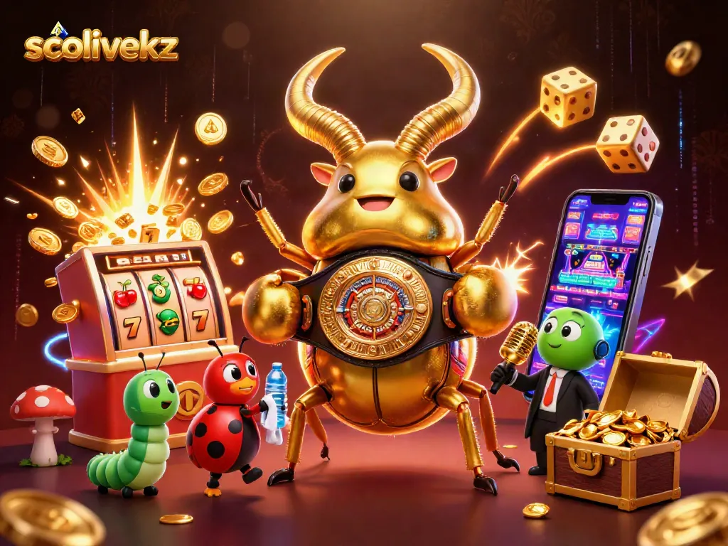 Experience the excitement of socolivekz with a dynamic 3D casino illustration featuring winning elements.