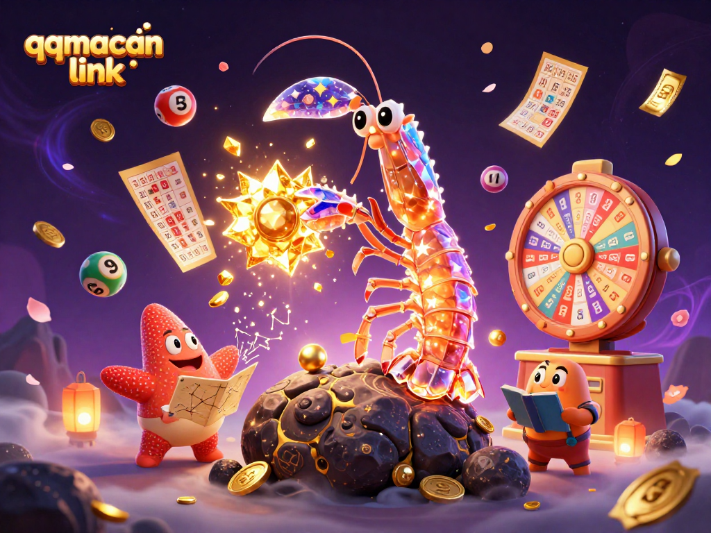Experience the thrill of winning with qqmacan link in this vibrant lottery-themed illustration.