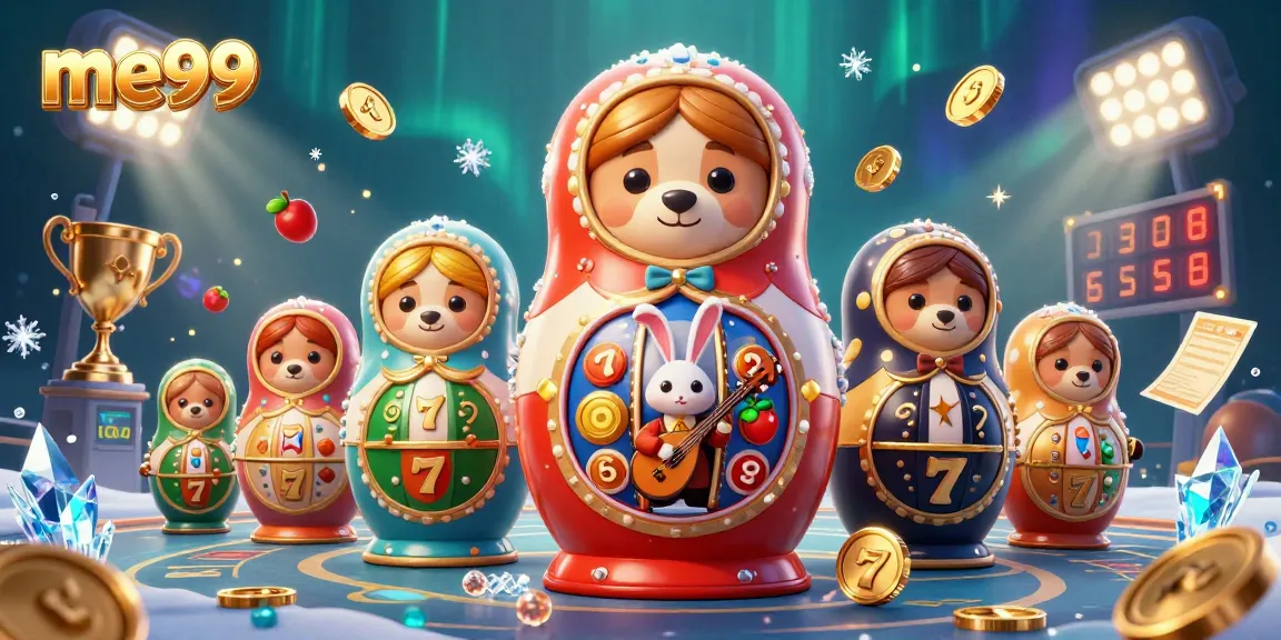 Experience me99's thrilling slots with vibrant characters and sparkling casino elements.