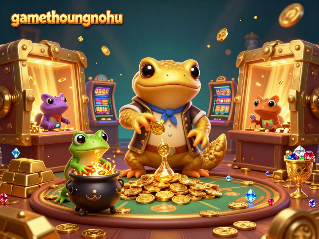 Experience gamethuongnohu's enchanting world as the golden salamander alchemist transforms metals into treasures in the lively casino.